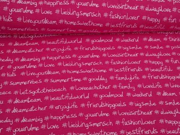 Baumwolljersey Hashtag Pink